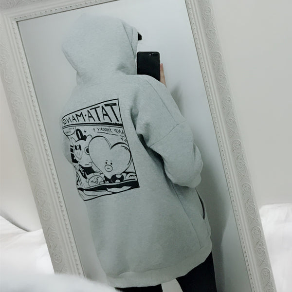 Clothing Tata Hoodie Bt21 BTS Tata Mang Zipper Hoodie – KPopBae